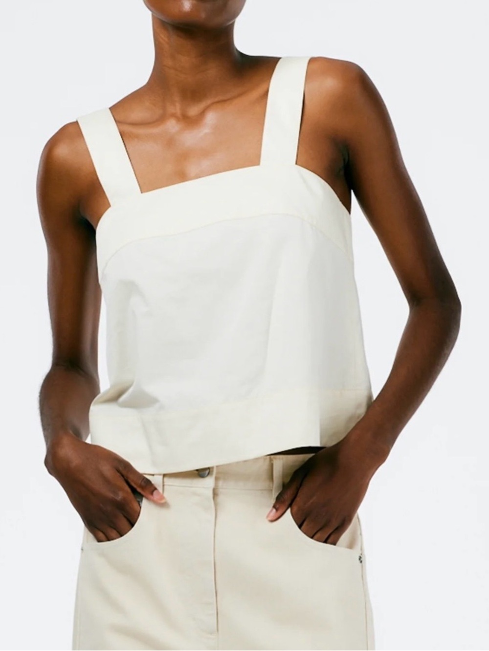 Tibi eco poplin strappy top